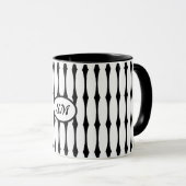 Mug Motif noir et blanc, vos initiales ou monogramme (Devant droit)