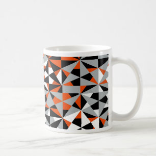 Mug Motif noir gris orange rétro géométrique