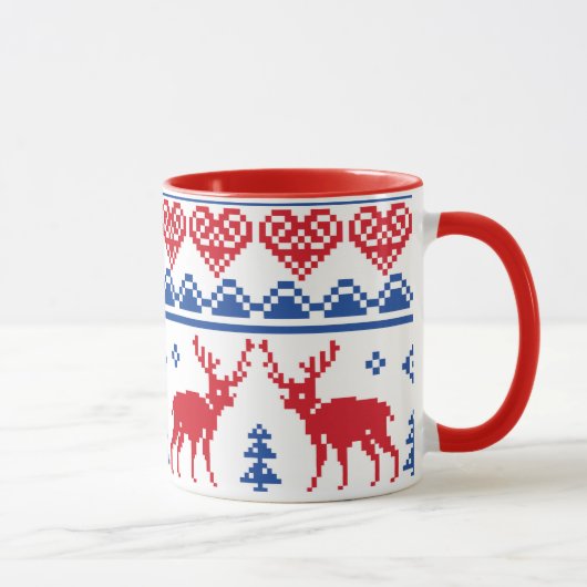 Mug Motif nordique de renne de Noël (Droite)