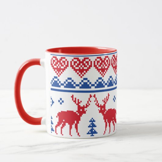Mug Motif nordique de renne de Noël (Gauche)