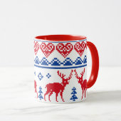 Mug Motif nordique de renne de Noël (Devant droit)