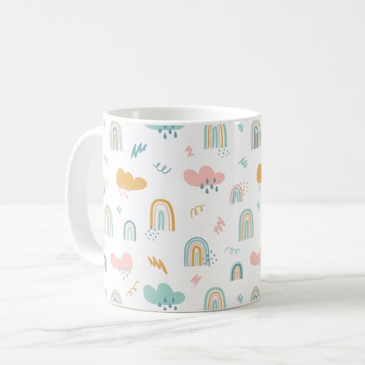 Mug Motif nuage Rainbow et pluie amusant (Devant gauche)
