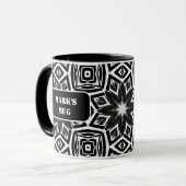 Mug Motif octogone noir et blanc (Devant gauche)