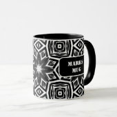 Mug Motif octogone noir et blanc (Devant droit)