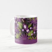 Mug Motif Oiseau de Jungle Fleur Tropicale Violette (Devant gauche)