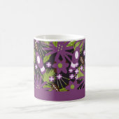 Mug Motif Oiseau de Jungle Fleur Tropicale Violette (Centre)