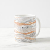 Mug Motif ondulé en forme de pointillisme. Nom (Devant droit)