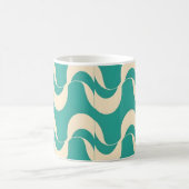 Mug Motif ondulé rétro sarcelle et crème (Centre)