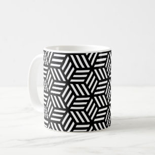 Mug Motif Op Art géométrique de Cube de ligne blanche