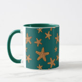 Mug Motif orange d'étoiles de mer (Gauche)