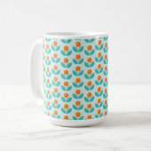 Mug Motif orange géométrique de style scandinave (Devant gauche)