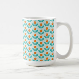 Mug Motif orange géométrique de style scandinave