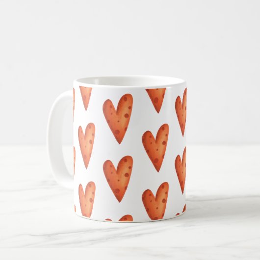 Mug Motif Orange Hearts (Devant gauche)