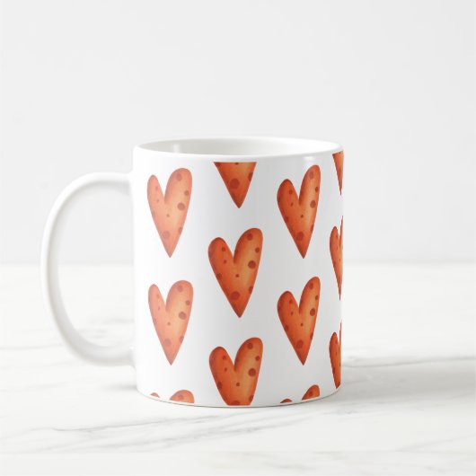 Mug Motif Orange Hearts (Gauche)