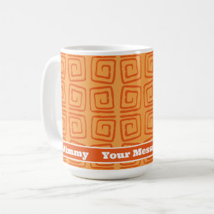 Mug Motif orange rétro du milieu du siècle