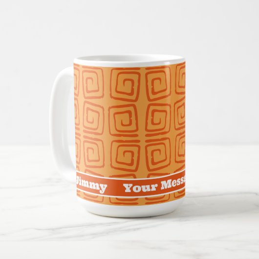 Mug Motif orange rétro du milieu du siècle (Devant gauche)