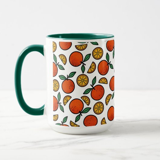 Mug Motif Oranges Colorées (Gauche)