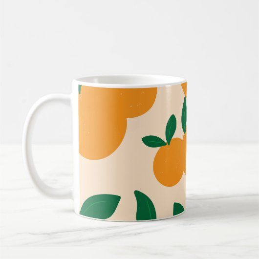 Mug Motif Oranges De Fruits D'agrumes De Style Moderne (Gauche)