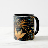 Mug Motif ornemental noir et or (Devant droit)