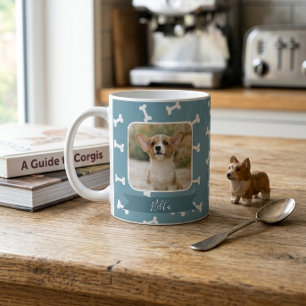 Mug Motif os de chien bleu ardoise Photo pour animaux
