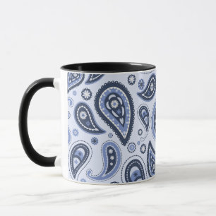 Mug Motif Paisley Bleu
