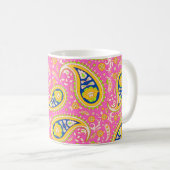 Mug Motif Paisley sur rose (Devant droit)