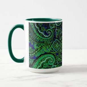 Mug Motif Paisley Vert Nostalgique