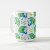 Mug Motif Paon et Plumes (Devant gauche)