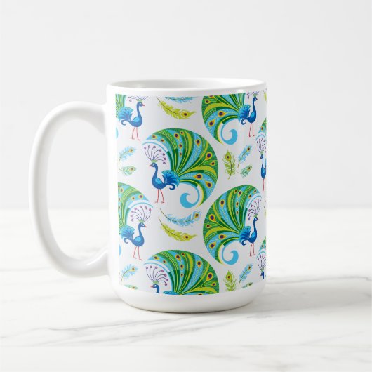 Mug Motif Paon et Plumes (Gauche)