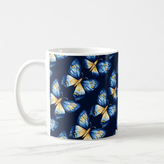 Mug Motif papillon bleu (Gauche)