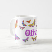Mug Motif papillon coloré personnalisé (Devant gauche)