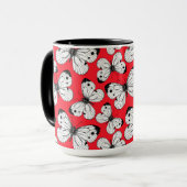 Mug Motif papillon de chou sur rouge (Devant gauche)