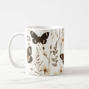Mug Motif papillon et fleur fantaisiste