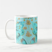 Mug Motif papillon mou sur un Arrière - plan bleu (Gauche)