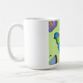 Mug Motif papillon patchwork sur fond vert (Gauche)