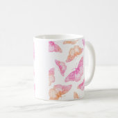 Mug Motif papillon rose orange (Devant droit)