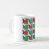 Mug Motif papillon rouge et vert (Devant gauche)