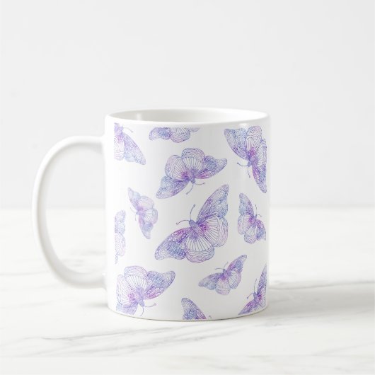 Mug Motif papillon violet aquarelle (Gauche)