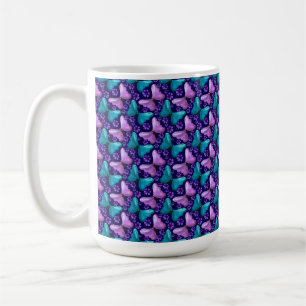 Mug Motif Papillon Violet et Sarcelle Floral Sans Co