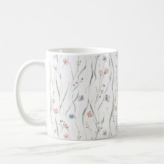 Mug Motif Pastel Tiny Spring Flowers (Gauche)