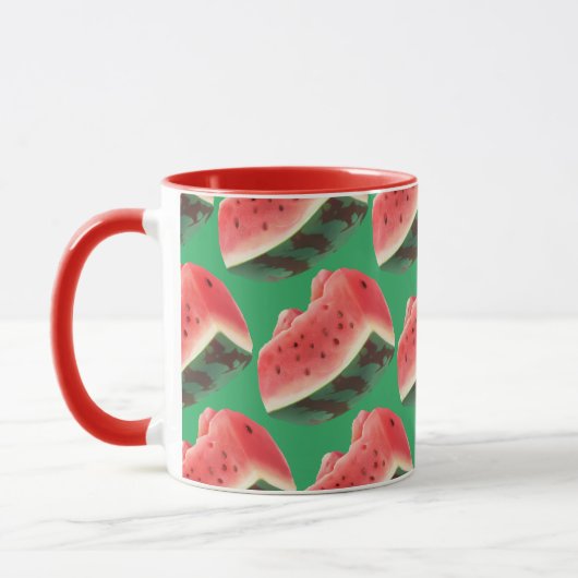 Mug Motif Pastèque Juteuse : Dessin de Fruit d'Été (Gauche)