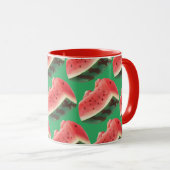 Mug Motif Pastèque Juteuse : Dessin de Fruit d'Été (Devant droit)