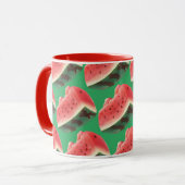 Mug Motif Pastèque Juteuse : Dessin de Fruit d'Été (Devant gauche)
