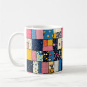 Mug Motif patchwork adorable, motif ludique (Gauche)