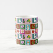 Mug Motif Patchwork de Noël Mignon (Devant droit)