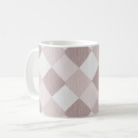 Mug Motif patchwork géométrique beige et gris oblique (Devant gauche)