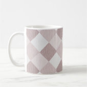 Mug Motif patchwork géométrique beige et gris oblique (Gauche)