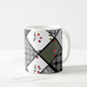 Mug Motif patchwork rustique Gris Olive (Devant droit)