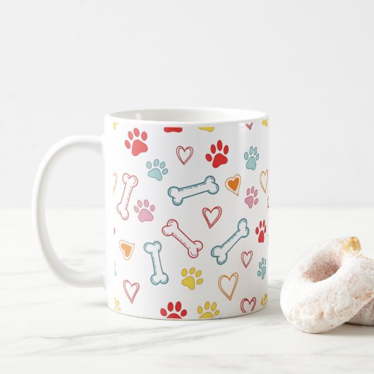 Mug Motif Pâtes et Coeurs (Avec donut)
