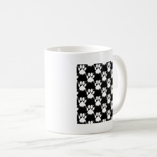 Mug Motif Paw Chien Blanc Avec Paint Splatter (Devant droit)